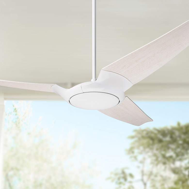 Image 1 56" Modern Fan IC/Air3 DC Whitewash Damp Rated Ceiling Fan with Remote