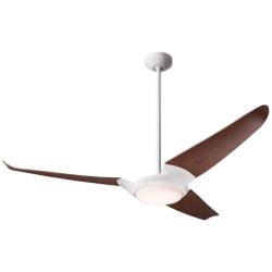 56&quot; Modern Fan IC/Air3 Gloss White Mahogany LED Damp Fan with Remote