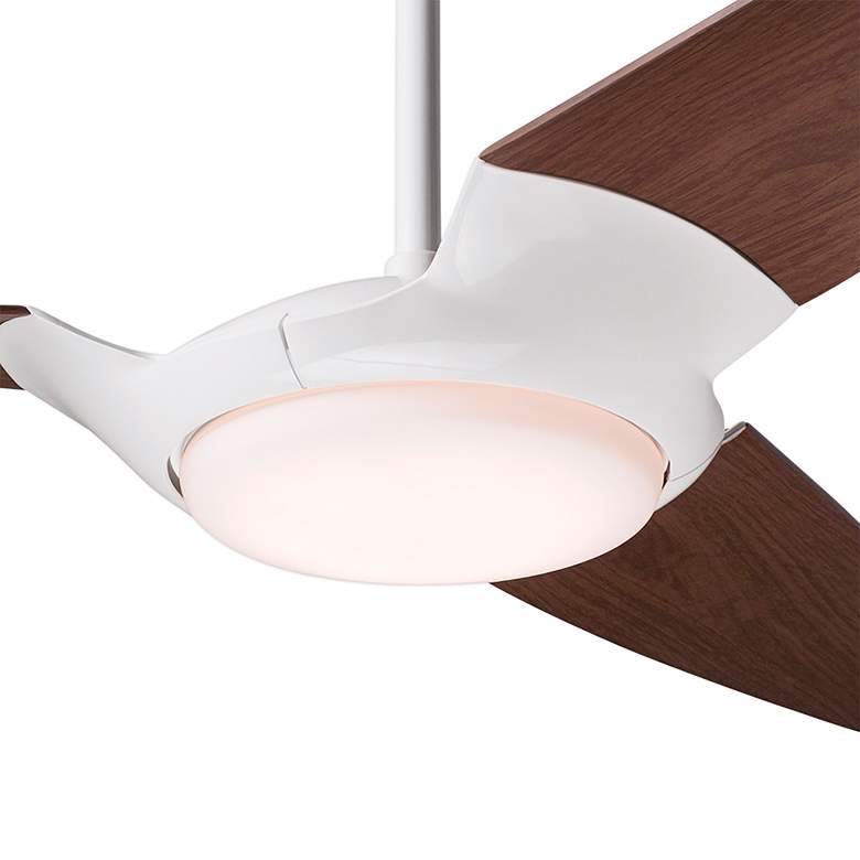 Image 3 56" Modern Fan IC/Air3 Gloss White Mahogany LED Damp Fan with Remote more views
