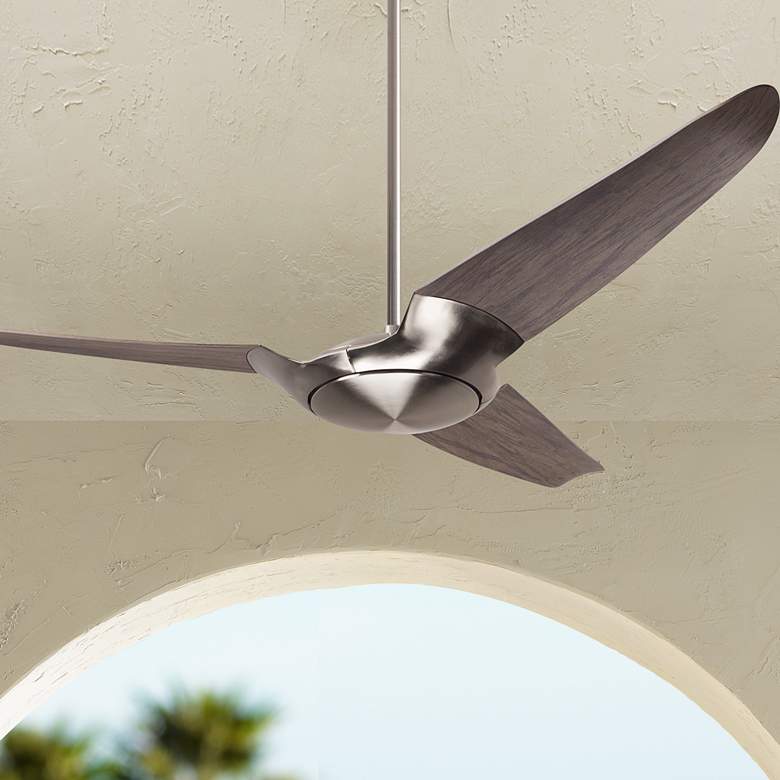 Image 1 56" Modern Fan IC/Air3 Nickel and Graywash Damp Rated Fan with Remote