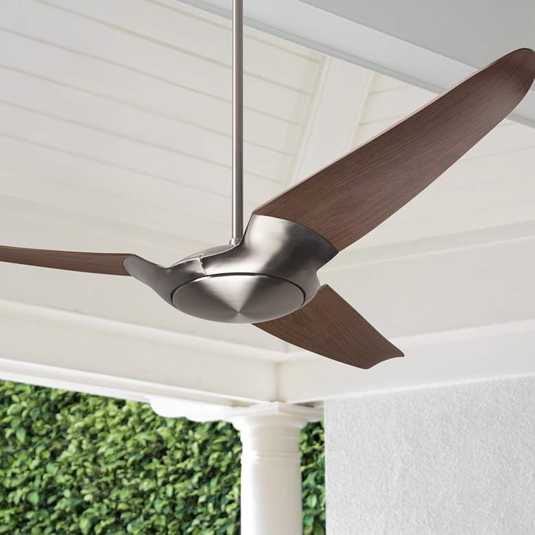 Image 1 56" Modern Fan IC/Air3 Nickel Mahogany Damp Rated DC Fan with Remote
