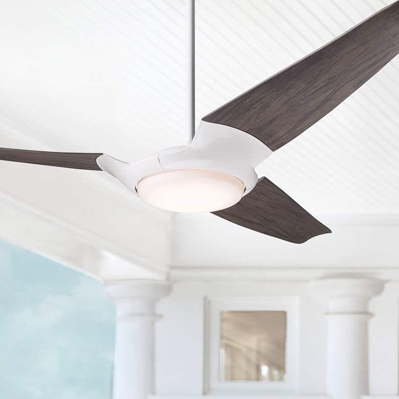 Image 1 56" Modern Fan IC/Air3 White and Graywash LED Ceiling Fan with Remote