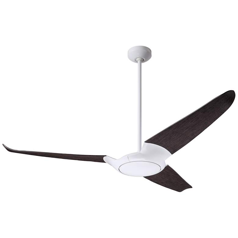 Image 2 56" Modern Fan IC/Air3 White Ebony Damp Rated Ceiling Fan with Remote