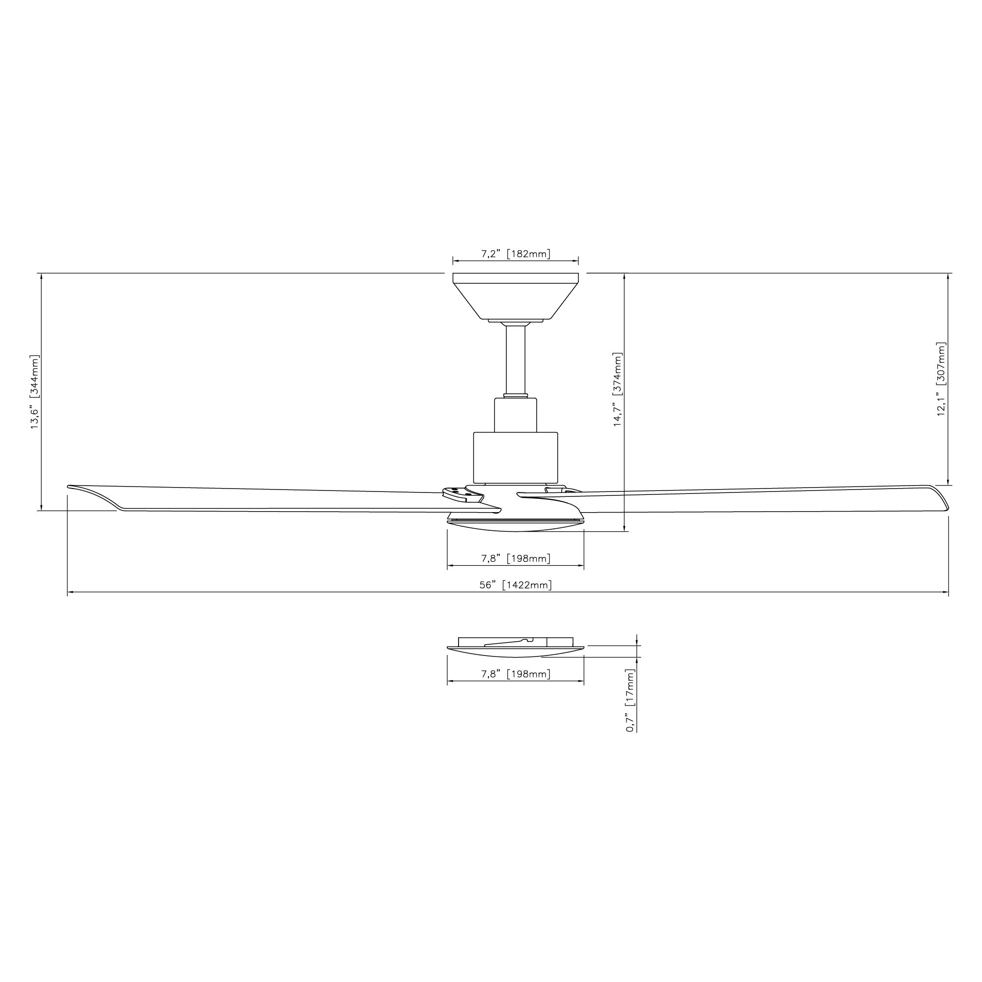 56" Modern Forms Bolo Bronze LED Smart Ceiling Fan