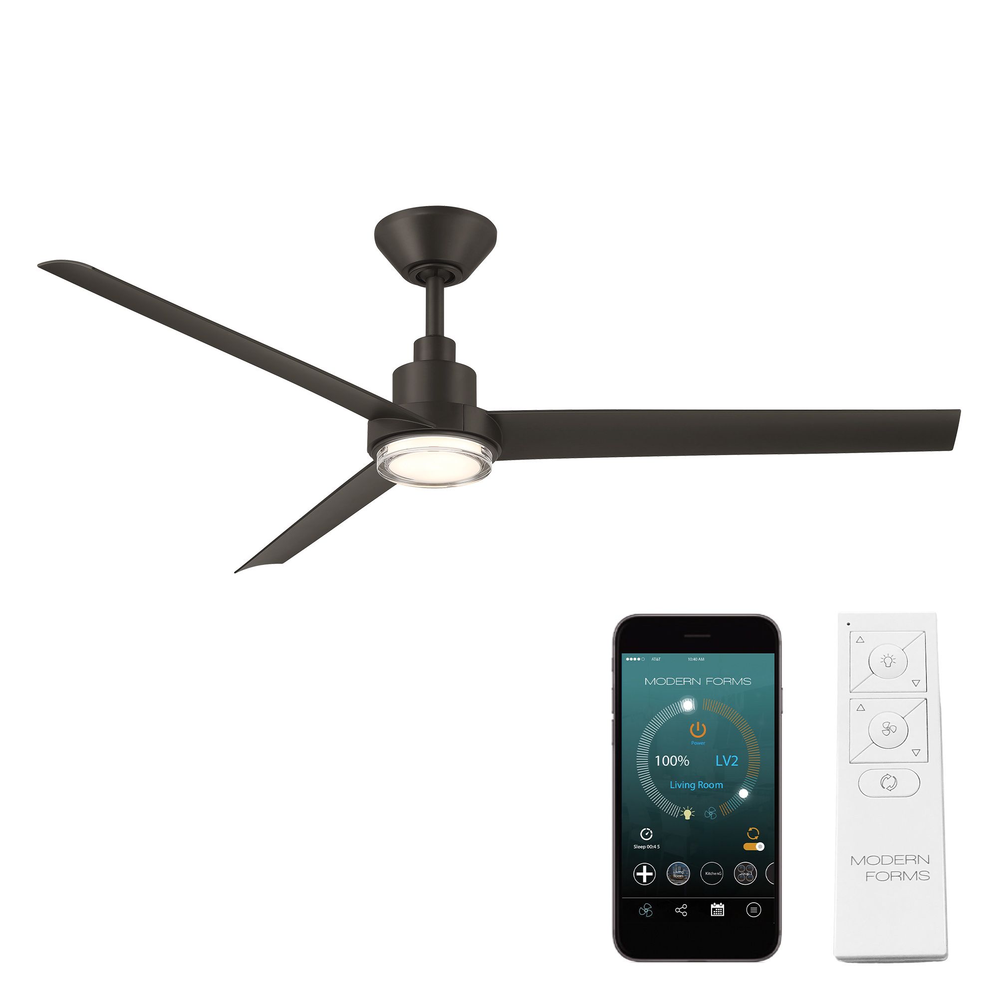 56" Modern Forms Bolo Bronze LED Smart Ceiling Fan