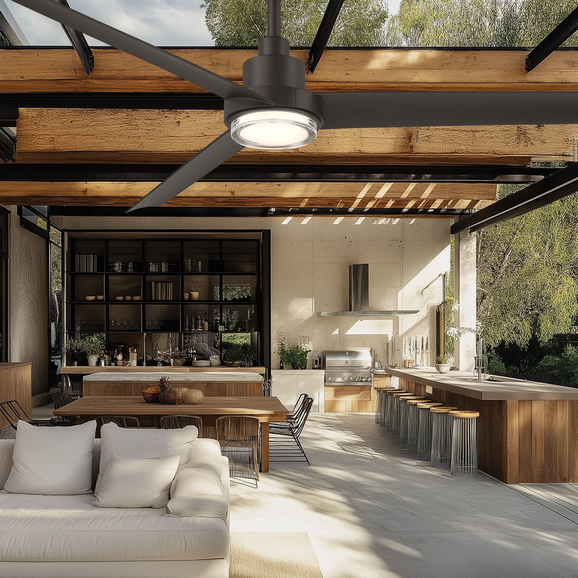 56" Modern Forms Bolo Bronze LED Smart Ceiling Fan