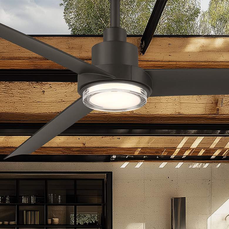 Image 1 56" Modern Forms Bolo Matte Black LED Smart Ceiling Fan