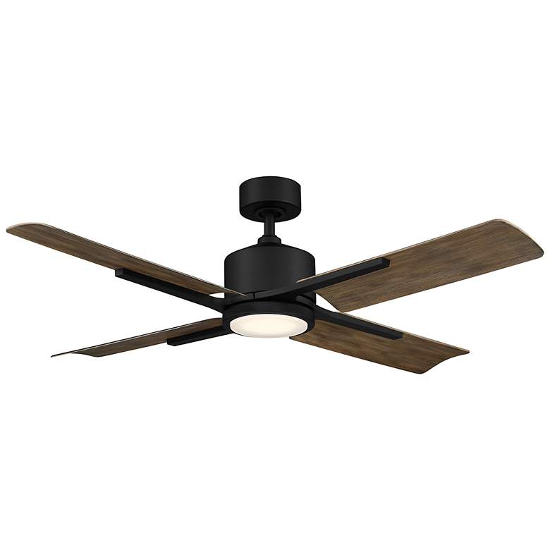 Image 1 56" Modern Forms Cervantes LED Wet Rated Matte Black Smart Ceiling Fan