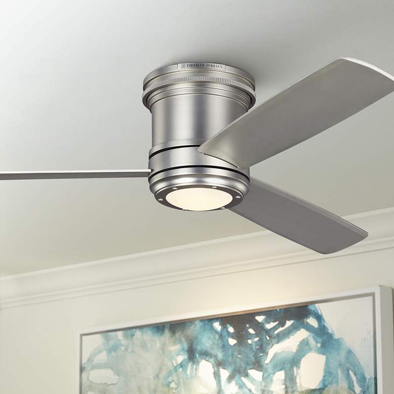 Image 1 56" Monte Carlo Aerotour Nickel and Silver LED Hugger Fan with Remote