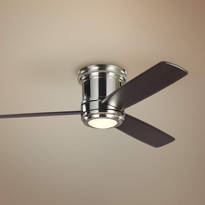 Image 1 56 inch Monte Carlo Aerotour Nickel Mahogany LED Hugger Fan with Remote