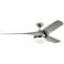 56" Monte Carlo Akova Chrome LED Damp Rated Ceiling Fan with Remote