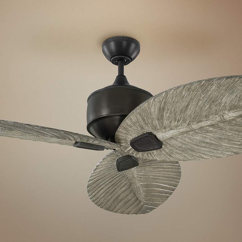 Image 1 56 inch Monte Carlo Delray Leaf Outdoor Ceiling Fan