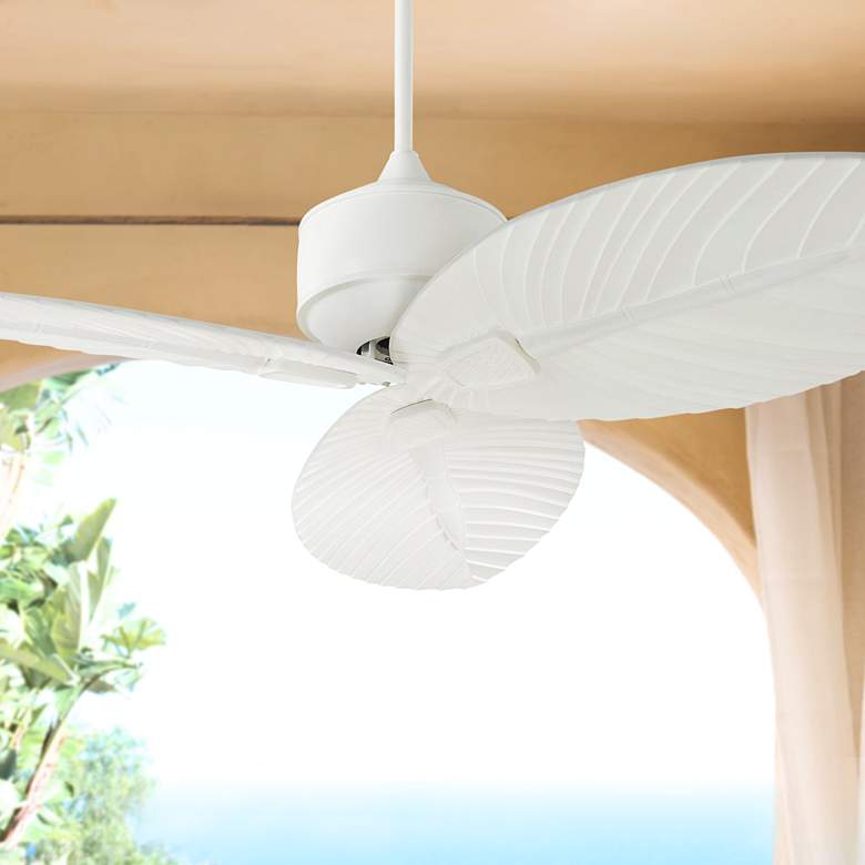 Image 1 56" Monte Carlo Delray Matte White Outdoor Ceiling Fan