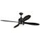 56" Monte Carlo Metrograph Deep Bronze LED Ceiling Fan with Remote