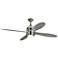 56" Monte Carlo Metrograph Polished Nickel LED Ceiling Fan with Remote