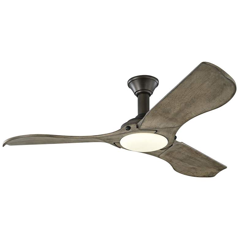 56&quot; Monte Carlo Minimalist Pewter LED Rustic Ceiling Fan with Remote