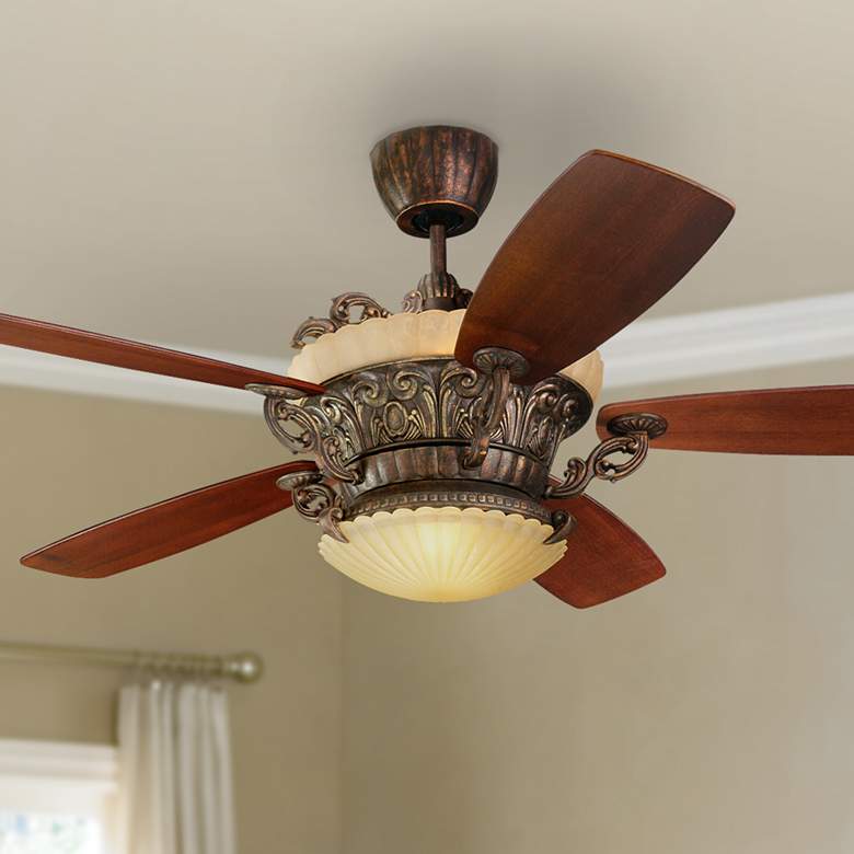 Image 1 56" Monte Carlo Strasburg Tuscan Bronze Ceiling Fan