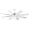 56" Monte Carlo Turbine Matte White LED Ceiling Fan