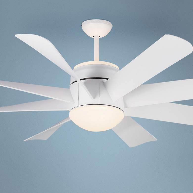 Image 1 56 inch Monte Carlo Turbine Matte White LED Ceiling Fan