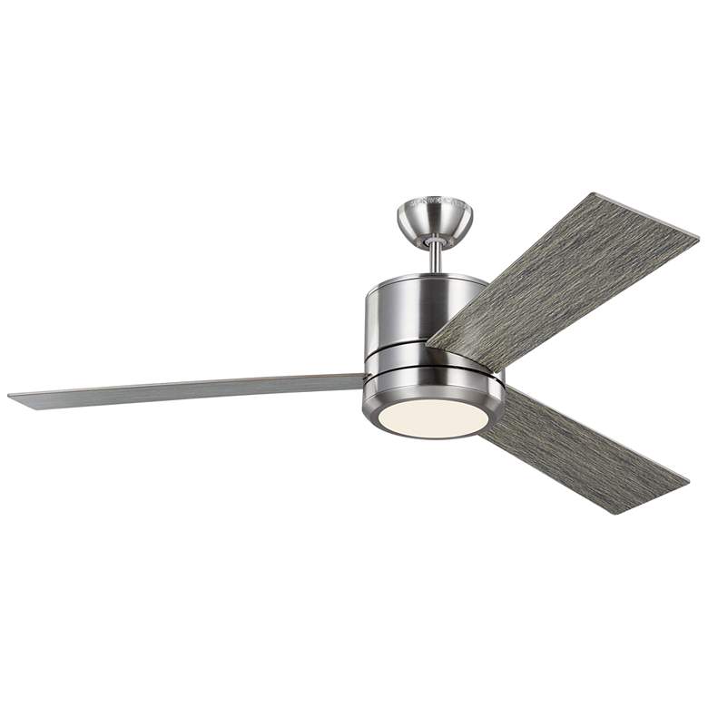 56&quot; Monte Carlo Vision Brushed Steel Outdoor LED Fan with Wall Control