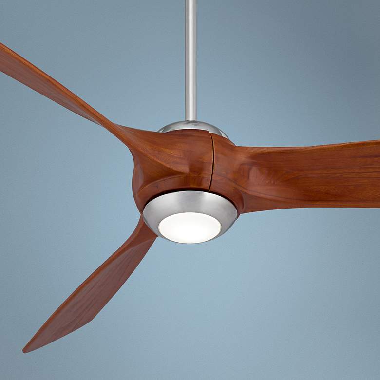 Image 1 56 inch Nemesis&#8482; Brushed Nickel-Wood Blade LED Ceiling Fan