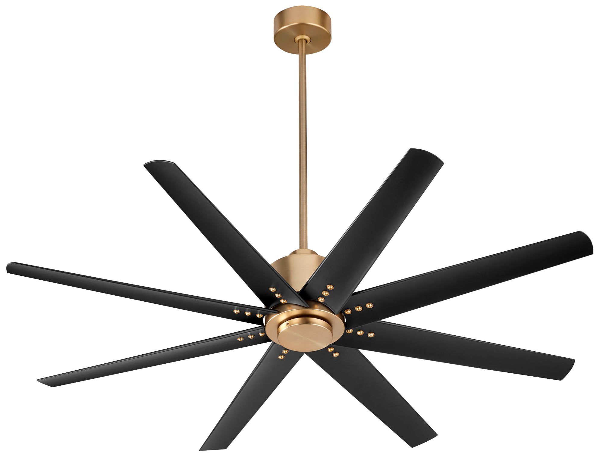 56" Oxygen Fleet Aged Brass Damp Rated Large Ceiling Fan with Remote