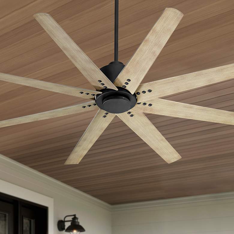 Image 1 56" Oxygen Fleet Black and Gray Outdoor Ceiling Fan with Remote