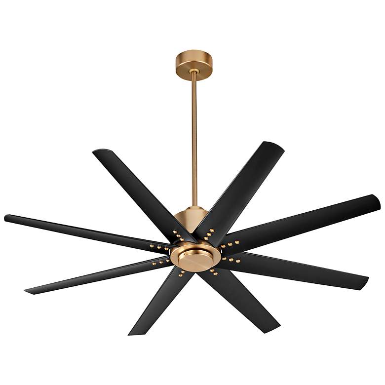 Image 3 56" Oxygen Fleet Brass and Black Outdoor Ceiling Fan with Remote