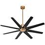 3_56" Oxygen Fleet Brass and Black Outdoor Ceiling Fan with Remote