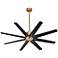 56" Oxygen Fleet Brass and Black Outdoor Ceiling Fan with Remote