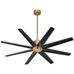 56" Oxygen Fleet Brass and Black Outdoor Ceiling Fan with Remote