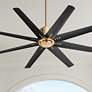 2_56" Oxygen Fleet Brass and Black Outdoor Ceiling Fan with Remote