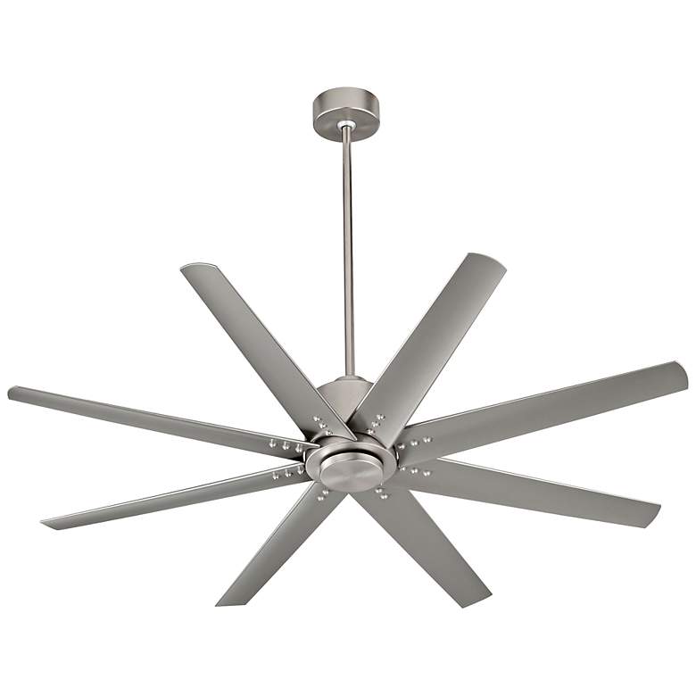 Image 2 56" Oxygen Fleet Satin Nickel Outdoor Ceiling Fan with Remote