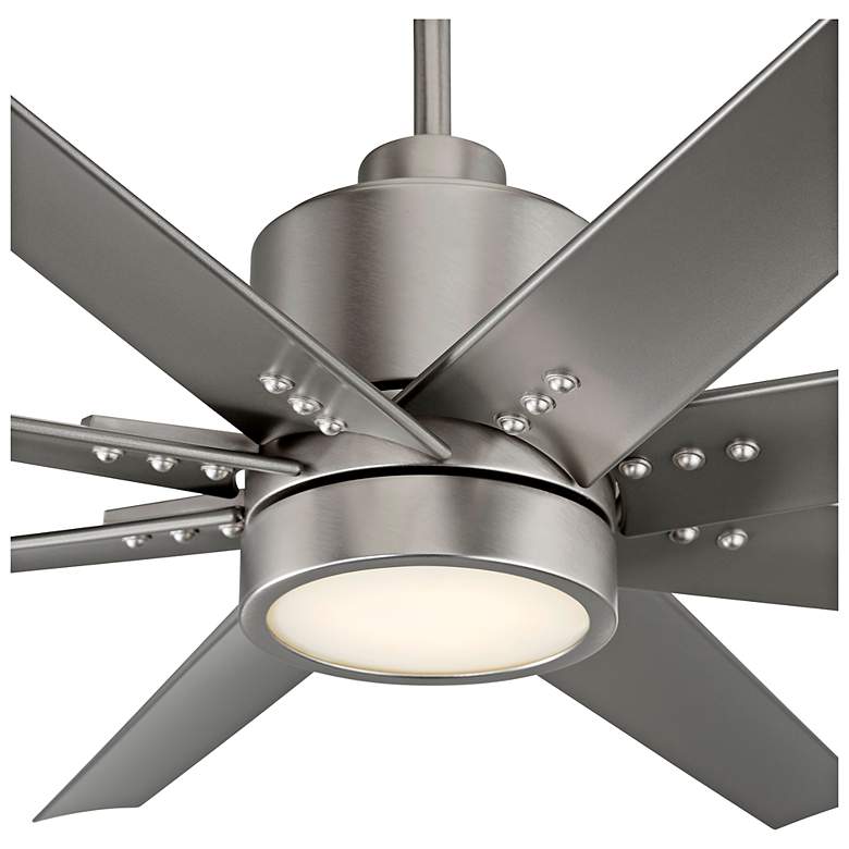 Image 6 56" Oxygen Fleet Satin Nickel Outdoor Ceiling Fan with Remote more views