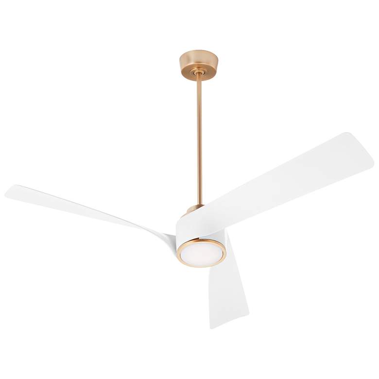 Image 3 56" Oxygen Heyday Aged Brass Damp Rated Smart CCT LED Ceiling Fan more views