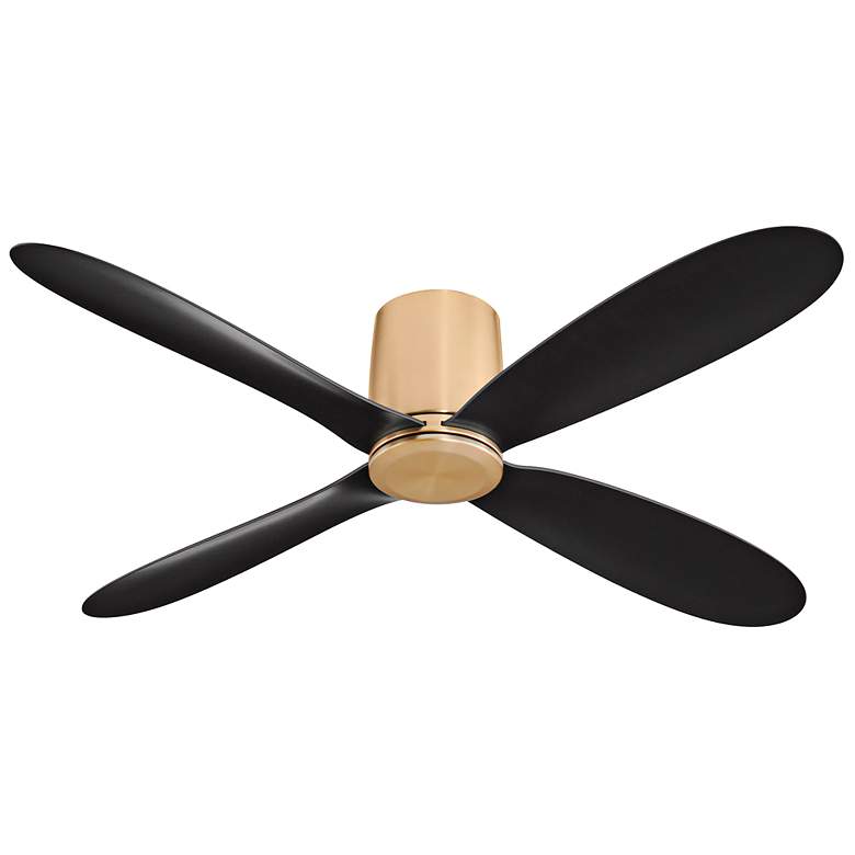 Image 1 56" Oxygen Myriad Brass and Black Damp Rated Smart Hugger Ceiling Fan