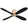 56" Oxygen Myriad Brass and Black Damp Rated Smart Hugger Ceiling Fan