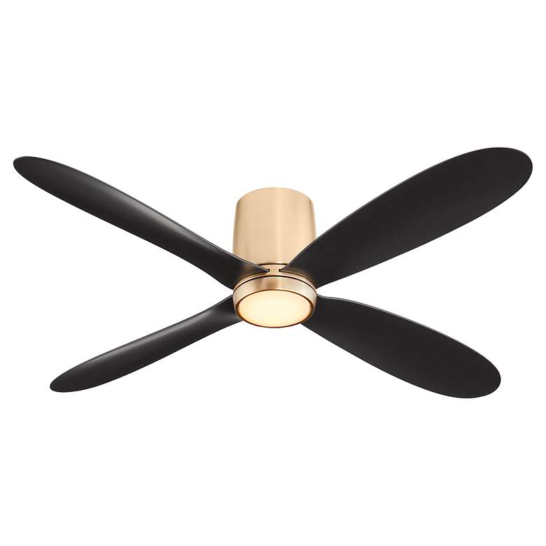 Image 3 56" Oxygen Myriad Brass and Black Damp Rated Smart Hugger Ceiling Fan more views