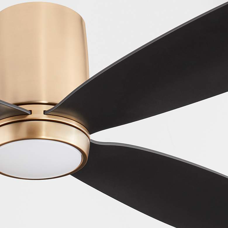 Image 4 56" Oxygen Myriad Brass and Black Damp Rated Smart Hugger Ceiling Fan more views