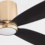 4_56" Oxygen Myriad Brass and Black Damp Rated Smart Hugger Ceiling Fan more views