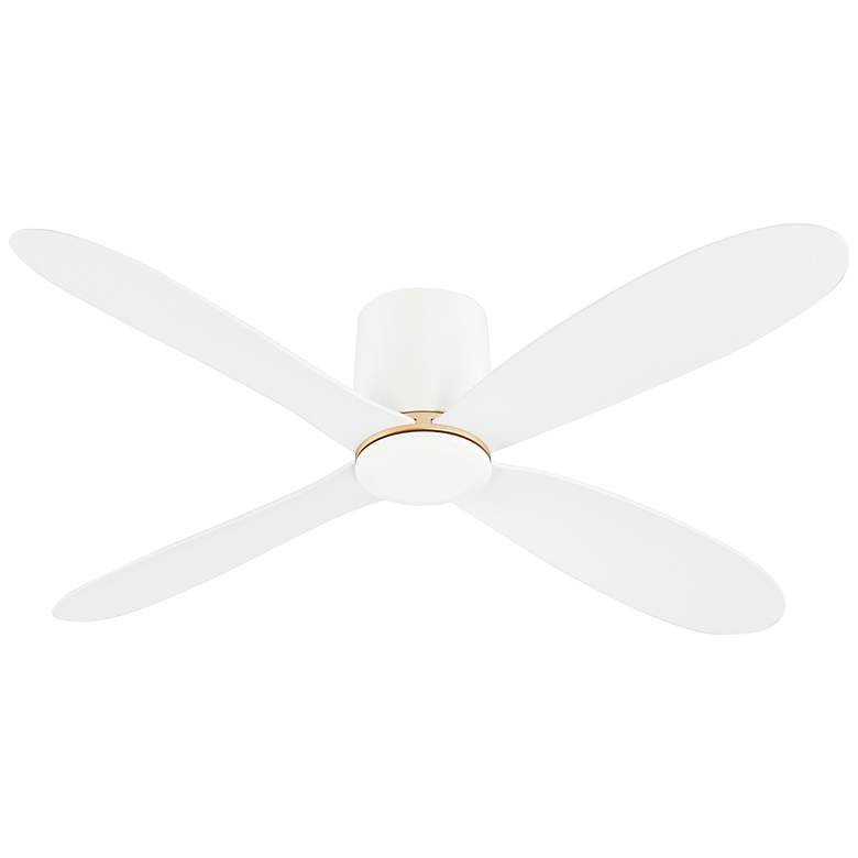 Image 1 56" Oxygen Myriad White Damp Rated Smart Hugger Ceiling Fan
