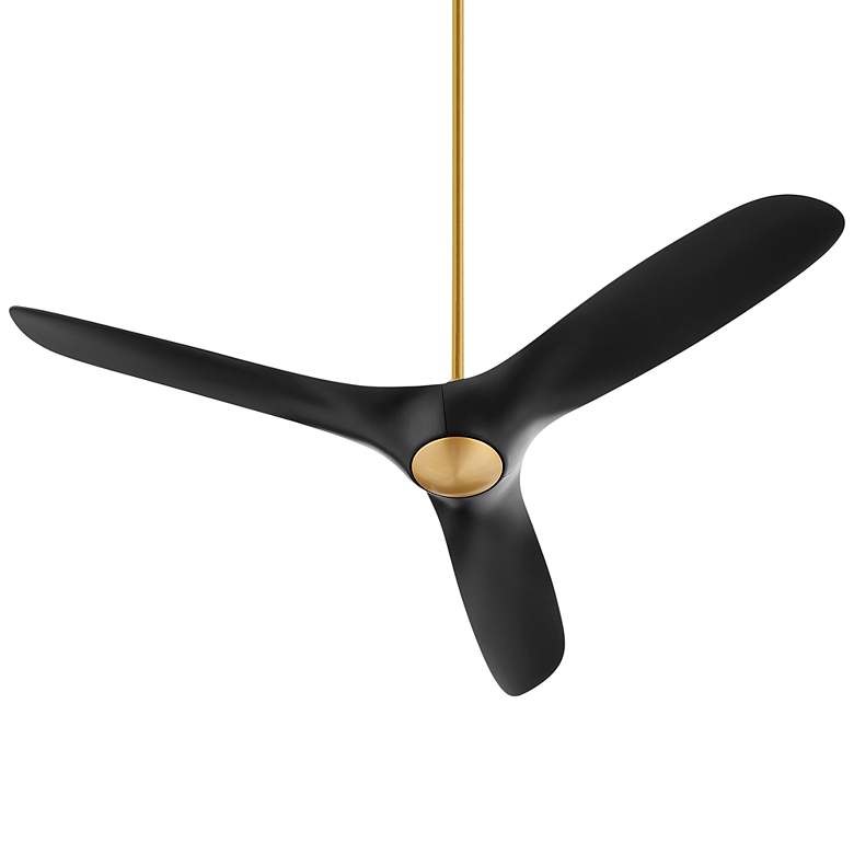 Image 2 56" Oxygen Province Aged Brass and Black Damp Rated Smart Ceiling Fan