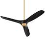 2_56" Oxygen Province Aged Brass and Black Damp Rated Smart Ceiling Fan