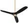 56" Oxygen Province Aged Brass and Black Damp Rated Smart Ceiling Fan