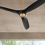 1_56" Oxygen Province Aged Brass and Black Damp Rated Smart Ceiling Fan