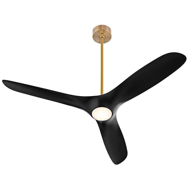 Image 4 56" Oxygen Province Aged Brass and Black Damp Rated Smart Ceiling Fan more views