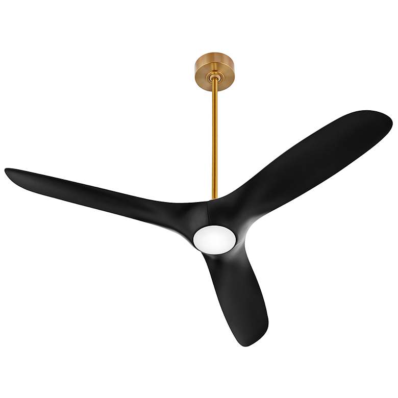 Image 5 56" Oxygen Province Aged Brass and Black Damp Rated Smart Ceiling Fan more views