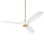 2_56" Oxygen Province Aged Brass and White Damp Rated Smart Ceiling Fan