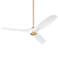 56" Oxygen Province Aged Brass and White Damp Rated Smart Ceiling Fan