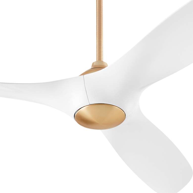 Image 3 56" Oxygen Province Aged Brass and White Damp Rated Smart Ceiling Fan more views